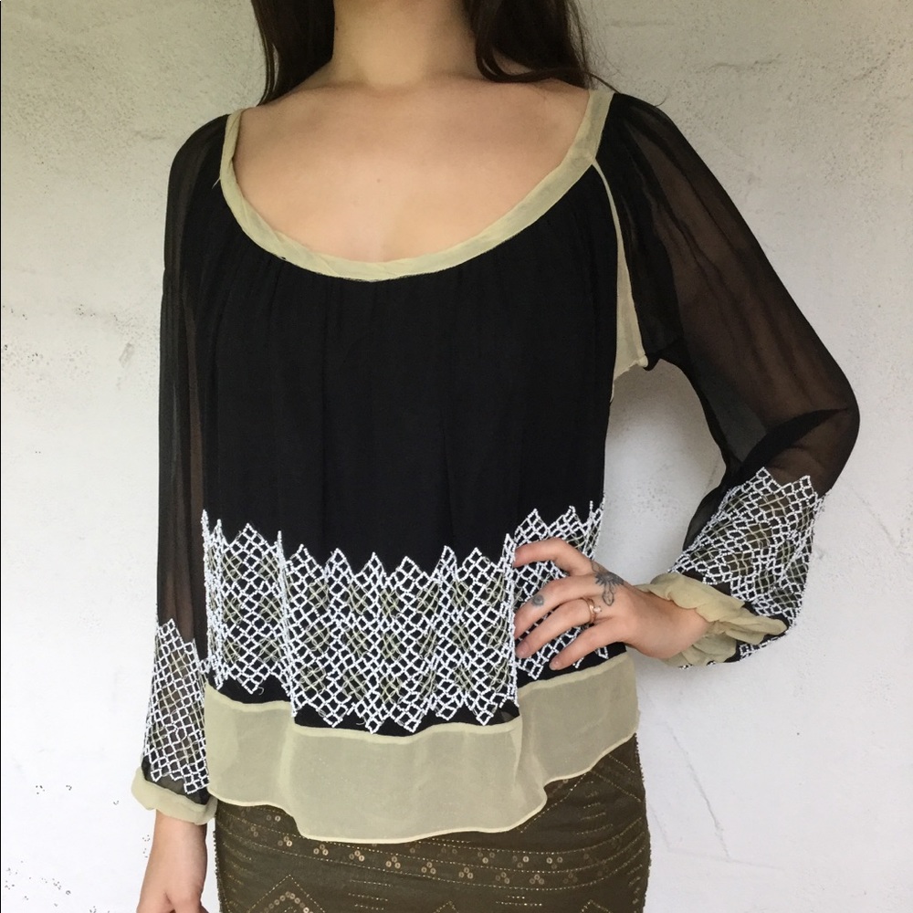 Vintage Chelsea flower silk top